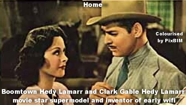 Hedy Lamarr and Clark Gable in Boomtown Heady invented early wifi in the 1940's